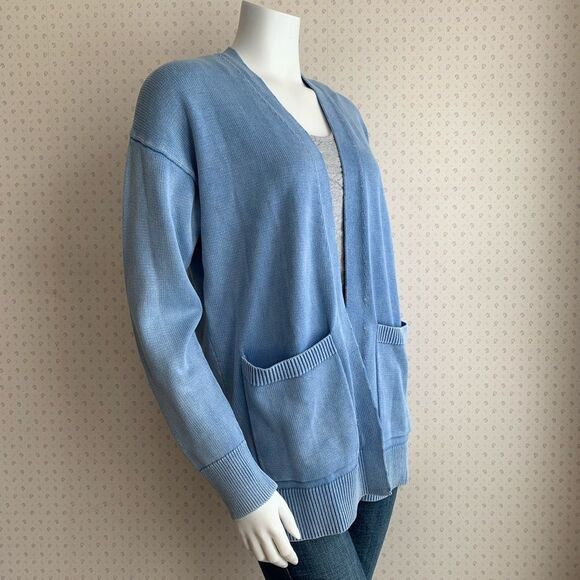 NEW GoodThreads Faded Indigo Long Open Front Cardigan Sweater sz Small PW 12 - Picture 2 of 9